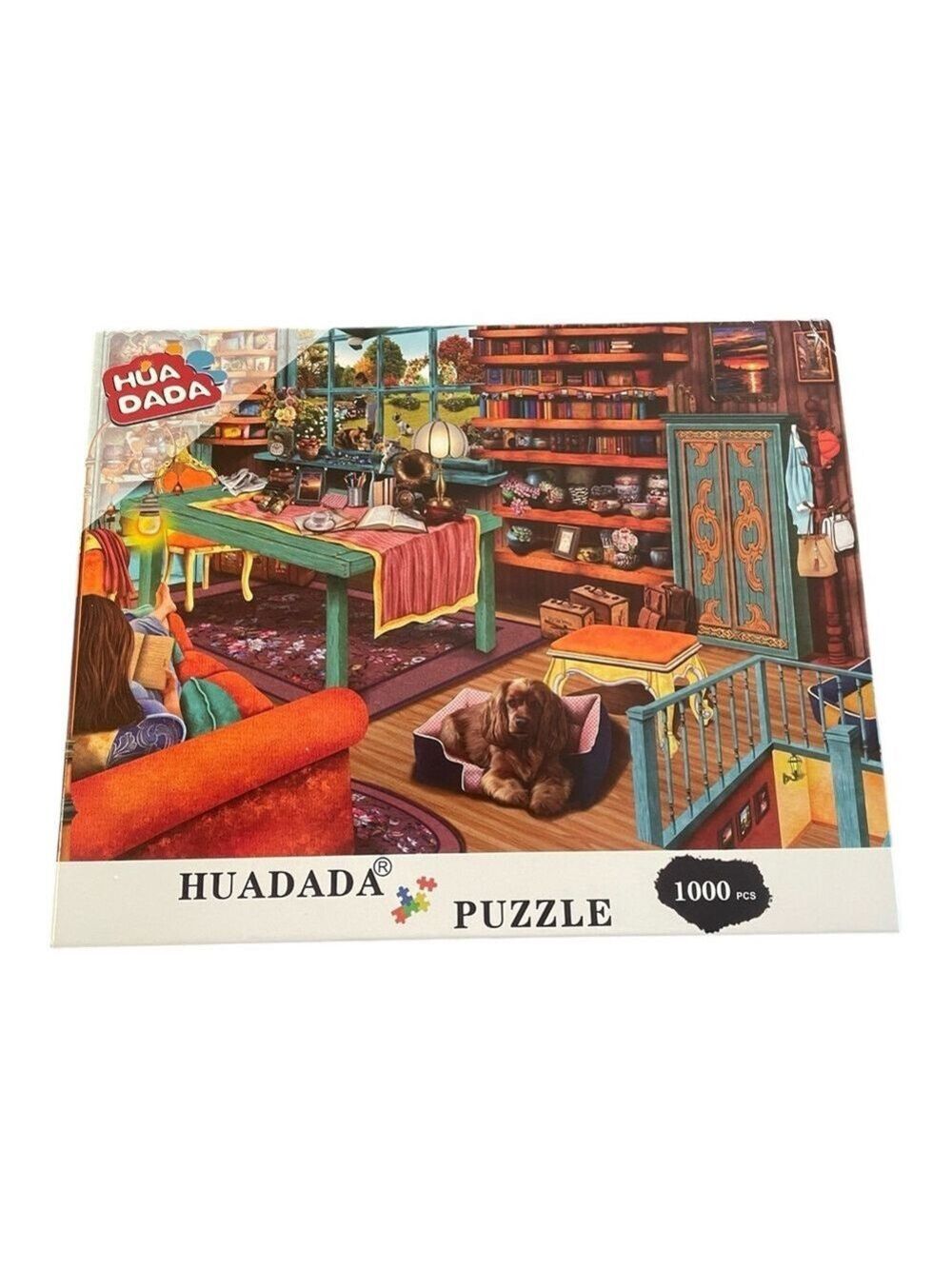 HUADADA 1000-Piece Colorful Puzzle, "Window Cats", 500 x 700mm.